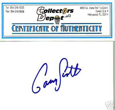 gary scott signed index card autograph loa coa