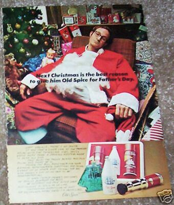 1974 Old Spice cologne after shave   Dad Santa Claus AD  