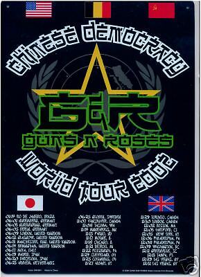 WORLD TOUR (FLAGS) GUNS n ROSES metal sign tin poster  