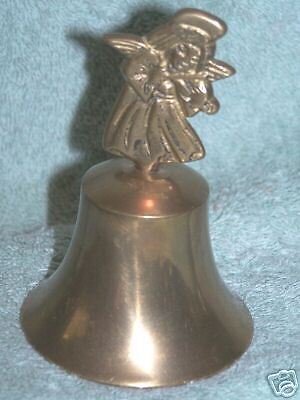 Brass Bell Angel Playing Violin Handle Loud Clanger Vintage Choir 