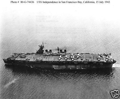 USS INDEPENDENCE CVL 22 US NAVY SHIP PHOTO 1944 WW2  