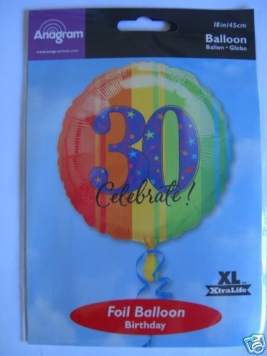 30th Birthday   BLACK FOIL PARTY DECORATIONS PACK (4)  