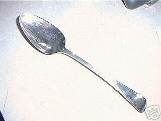 SILVER FIDDLE PATTERN SERVING SPOON ENGLISH LONDON 1796  