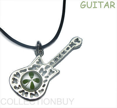 Lucky clover Four Leaf clover Guitar necklace pendant#3  