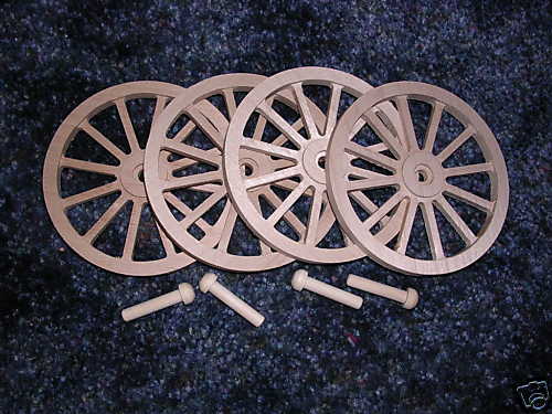 WAGON & CANNON WHEELS   3½ Inch Diameter Alder Wood  