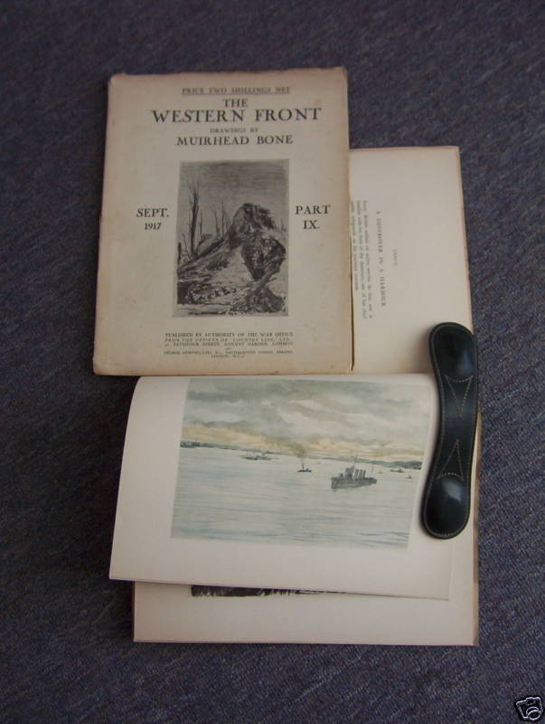   WESTERN FRONT, Drawings by Muirhead Bone, Lot of 7, World War I  