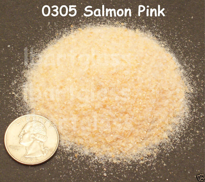 1oz SALMON PINK FUSIBLE BULLSEYE GLASS FINE FRIT 90 COE  