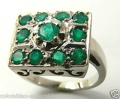 Vintage Colombian Emerald & White Gold Ring 2.10cts  