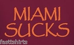 VT VIRGINIA TECH MIAMI SUCKS T SHIRT M XXXL new jersey  