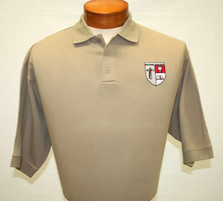 Deacon Polo Shirt Permanent Deacon Crest Stone Large