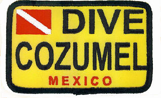 Scuba Dive Embroidered Patches   DIVE COZUMEL  YELLOW  