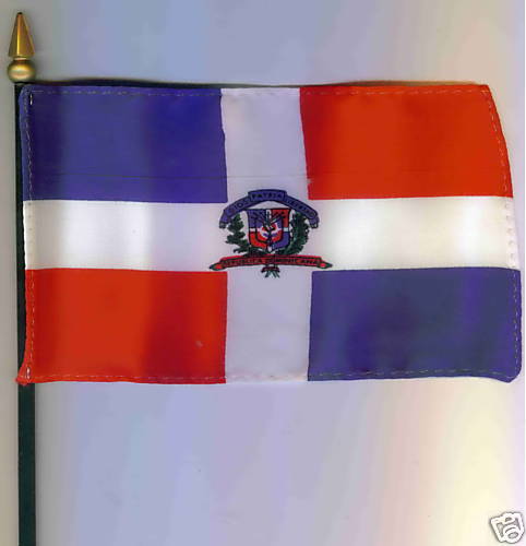 Dominican Republic 4x6 Flag on a Pole NEW  