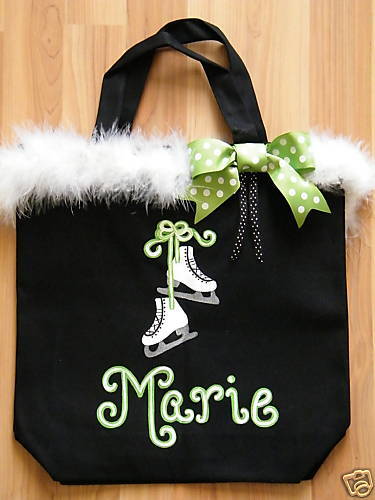 PERSONALIZED ICE SKATING BAG / TOTE HANDPAINTED  