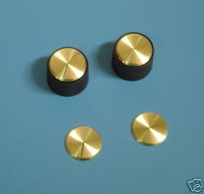 Brass Knobs Caps for Fisher, Amp and Tuner  