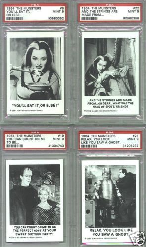 1964 LEAF THE MUNSTERS SET PSA GPA 8.15 W STICKERS 8.56  