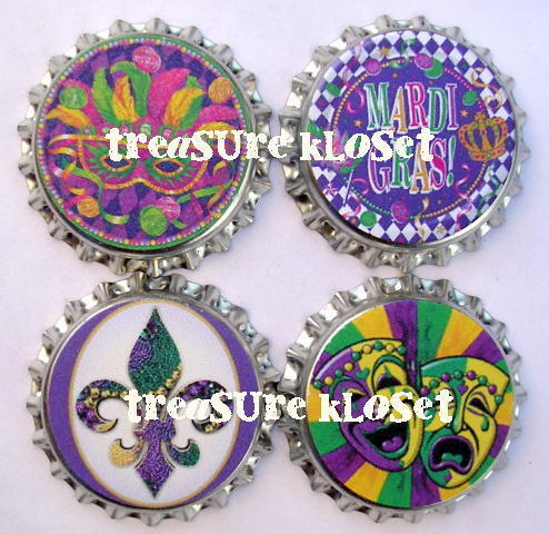 Mardi Gras Set #5 Sealed Bottle Caps  