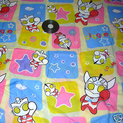 NEW 2 YARD CUTE BABY ULTRAMAN SQUARE STAR YELLOW FABRIC  