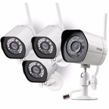 Zmodo 4-Pack 720p HD WiFi IP Weatherproof IR Camera Kit Connects Wirelessly!