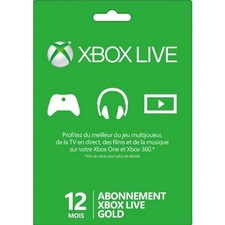 12 mois Carte Abonnement Xbox Live Gold 1 annuel pour Xbox 360 et Xbox One FR